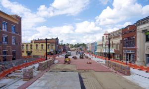 Superior Street rebricking September 1, 2017 Albion Michigan