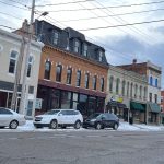 The Hayes Block, located at 106–108 E. Erie Street in downtown Albion