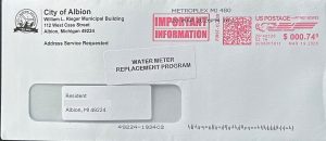 Letter about water meter