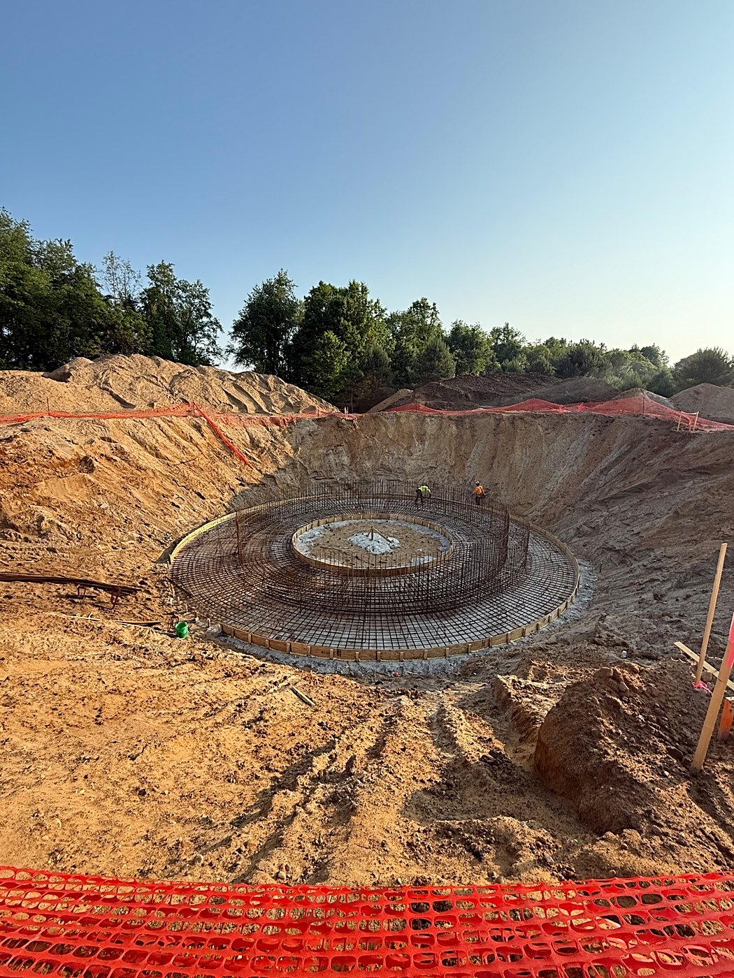 rebar grid for Albion's new water tower
