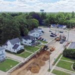 An aerial view of Eaton Street