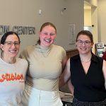 Albion Community Foundation staff members gather in their new home at the Ludington Center in downtown Albion. From left are Cary Soltis, director of education; Cassidy Porter, community brand ambassador; Margaux Dever, community grant writer; and Shane Williamson, president & CEO.